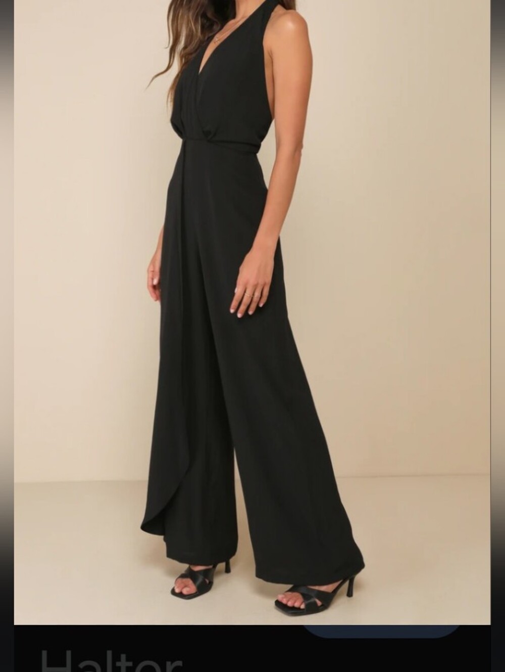 XOXO Black Halter Wide-Leg Jumpsuit. NWT. Size MEDIUM